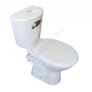 Унитаз-компакт Универсал (М) белый нижний подвод косой выпуск 1/реж полипропилен Лобненский стройфарфор