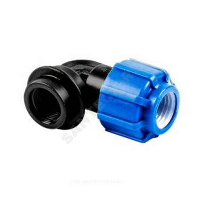 Отвод компрессионный ПЭ ВР Дн 63х2"х90гр 1489