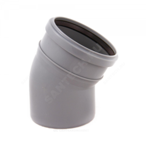 Отвод PP-H серый Дн 110х15гр б/нап в/к RTP (РосТурПласт) 16357