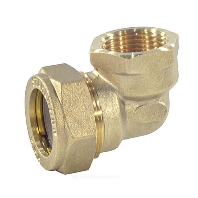 Угольник латунь 90гр Ду 25х1" обжим/ВР для нержавеющих труб STAHLMANN SEFL250001BEF