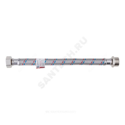 Подводка гибкая для воды нержавеющая оплетка ГИГАНТ 3/4" г-ш L=0,8 м AQUALINE 4958