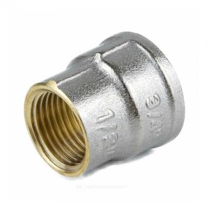 Муфта латунь никель переходная Ду 32х25 (1 1/4"х1") ВР/ВР 9019 ГОСТ 32585-2013 Aquasfera 9019-06
