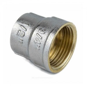 Муфта латунь никель переходная Ду 32х25 (1 1/4"х1") ВР/ВР 9019 ГОСТ 32585-2013 Aquasfera 9019-06