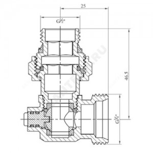 Узел нижнего подключения раздельный Ду 15 Ру10 1/2"x3/4"ЕК угловой Ogint
